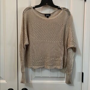 EXPRESS Champagne Tan Cropped Sweater S